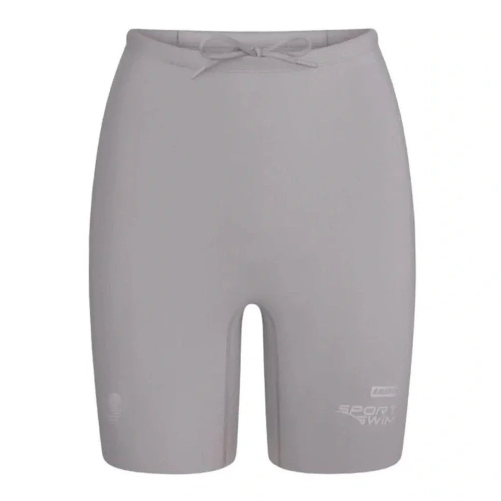 SKIMS Sport Swim Mid Thigh Short Chrome Gray SW-MWS-0053 XS NWT